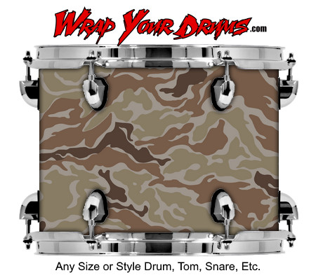 Buy Drum Wrap Camo Brown 3 Drum Wrap