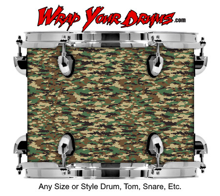 Buy Drum Wrap Camo Brown 6 Drum Wrap
