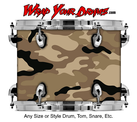 Buy Drum Wrap Camo Brown 7 Drum Wrap