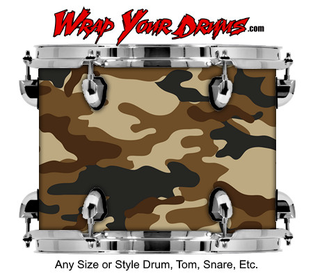 Buy Drum Wrap Camo Brown 8 Drum Wrap