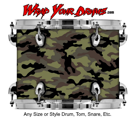 Buy Drum Wrap Camo Green 14 Drum Wrap