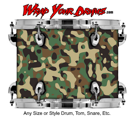 Buy Drum Wrap Camo Green 19 Drum Wrap