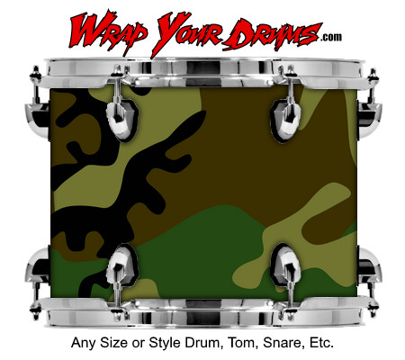 Buy Drum Wrap Camo Green 5 Drum Wrap