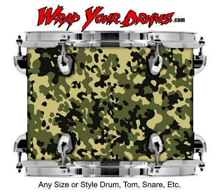 Buy Drum Wrap Camo Green 6 Drum Wrap