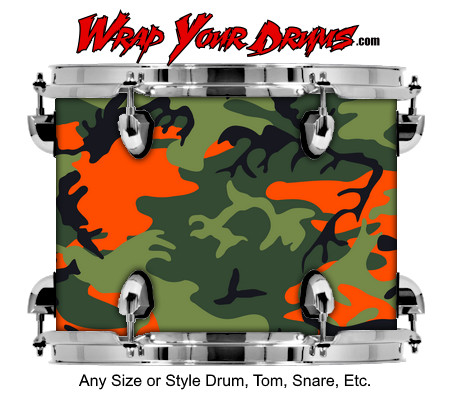Buy Drum Wrap Camo Orange 1 Drum Wrap