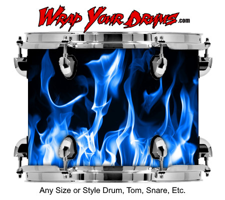 Buy Drum Wrap Fire Blue Drum Wrap