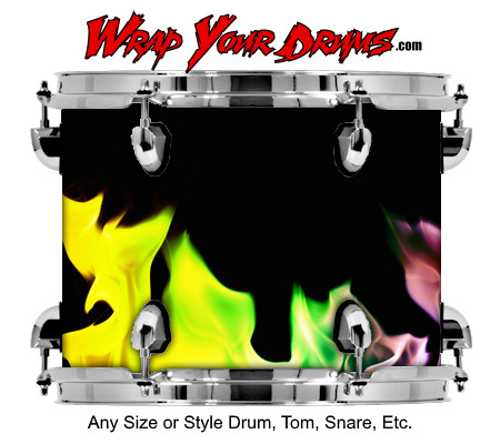 Buy Drum Wrap Fire Rainbow Drum Wrap