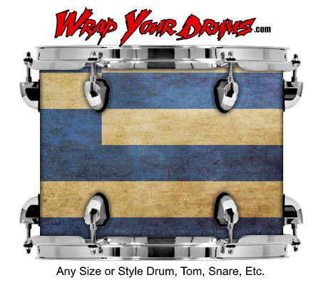 Buy Drum Wrap Flag Greece Drum Wrap