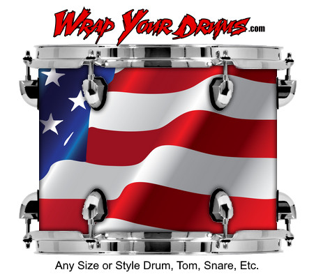 Buy Drum Wrap Flag Wave Drum Wrap