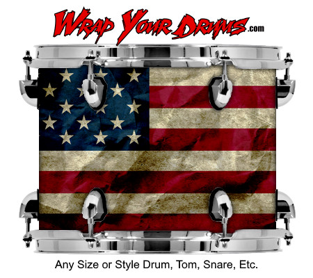 Buy Drum Wrap Flag Wrinkle Drum Wrap