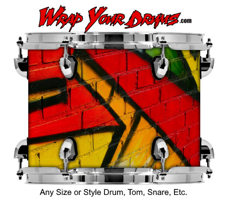 Buy Drum Wrap Graffiti Colors Drum Wrap