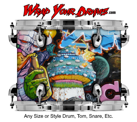 Buy Drum Wrap Graffiti Fire Drum Wrap