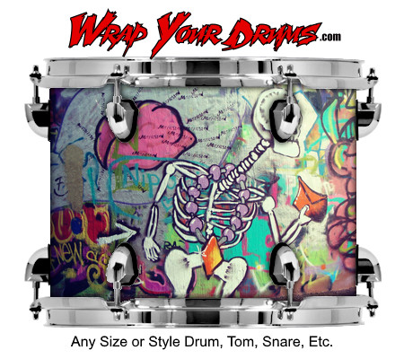 Buy Drum Wrap Graffiti Skeleton Drum Wrap
