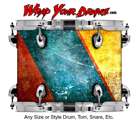 Buy Drum Wrap Grunge Rainbow Drum Wrap