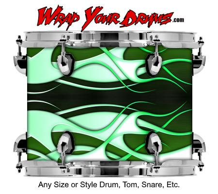 Buy Drum Wrap Hotrod Abstract Green Drum Wrap