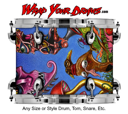 Buy Drum Wrap Psychedelic Faces Drum Wrap