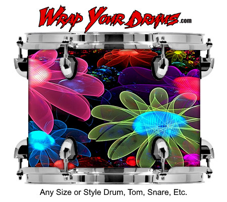 Buy Drum Wrap Psychedelic Flowers Drum Wrap