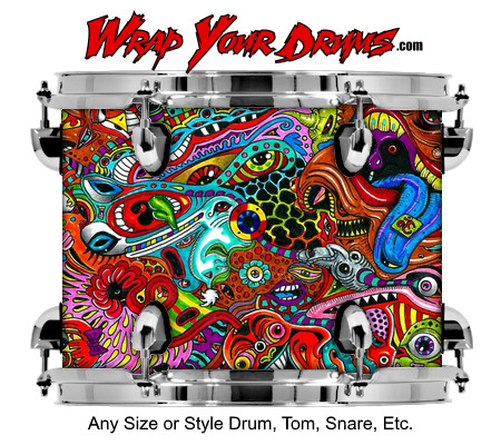 Buy Drum Wrap Psychedelic Friends Left Drum Wrap