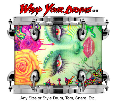 Buy Drum Wrap Psychedelic Girl Drum Wrap