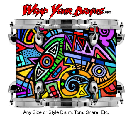 Buy Drum Wrap Psychedelic Jungle Drum Wrap