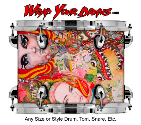 Buy Drum Wrap Psychedelic Ladies Drum Wrap
