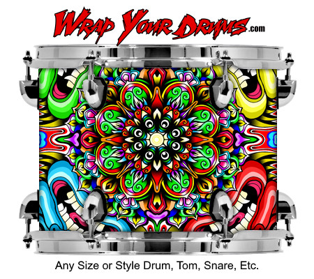Buy Drum Wrap Psychedelic Manyfaces Drum Wrap