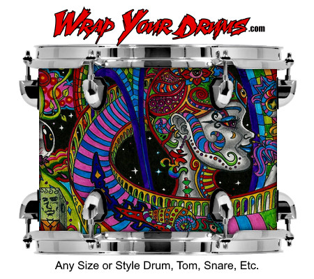 Buy Drum Wrap Psychedelic Open Left Drum Wrap