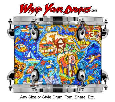 Buy Drum Wrap Psychedelic World Drum Wrap