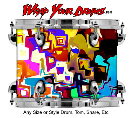 Buy Drum Wrap Trippy Squares Drum Wrap