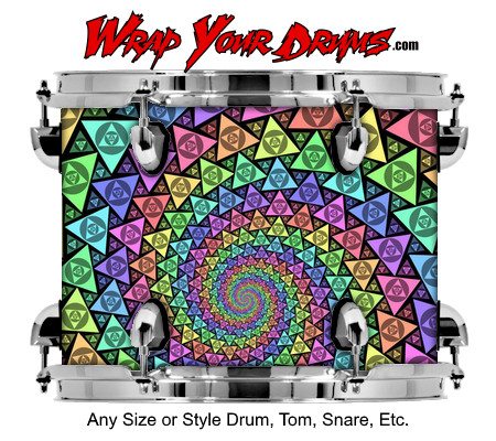 Buy Drum Wrap Trippy Triangle Drum Wrap